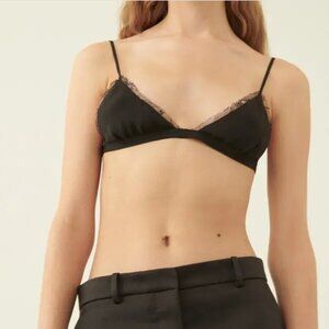 766. Veronica De Piante sofia bikini bra in georgette Black lace $295 Like New S